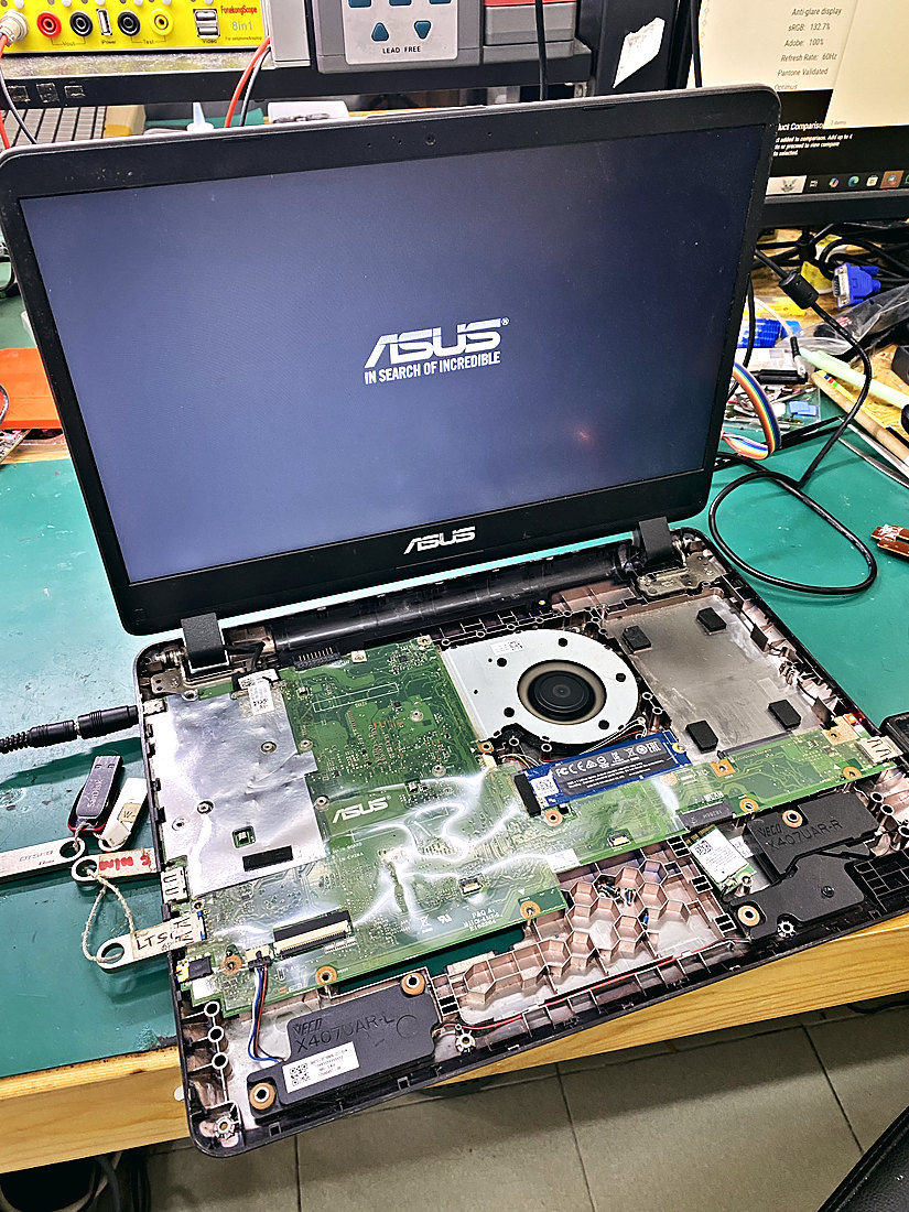 Laptop Asus hidup semula selepas repair board