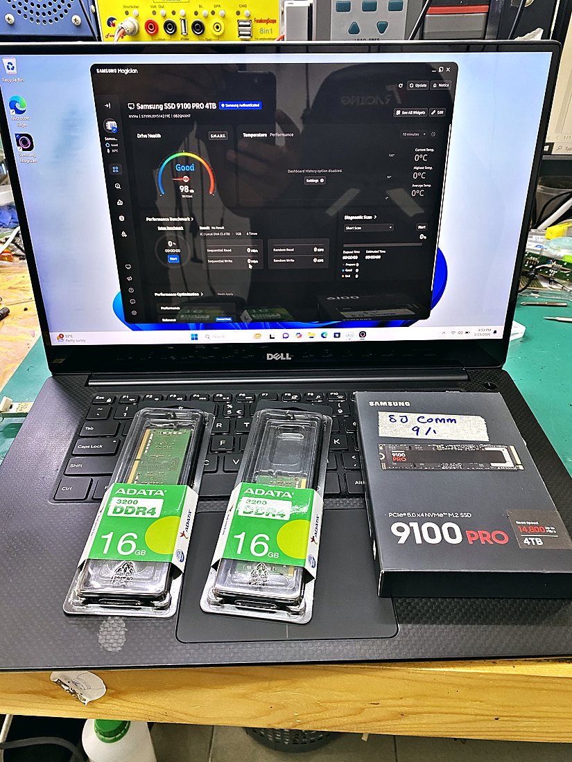 Upgrade Dell XPS: SSD Samsung 4TB + RAM 32GB